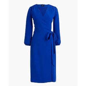 J. Blaues Wickelkleid mit Rundhalsausschnitt in 365 Krepp Größe 8 - Bild 1 von 7