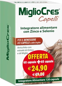 F&F 53070 Migliocres Linea Capelli, Integratore Alimentare, 60+60 Capsule Promo - Foto 1 di 12