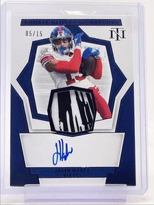 JALIN HYATT 2023 NATIONAL TREASURES RPA ROOKIE GLOVES PURPLE AUTO /15 Q3266 - Picture 1 of 2