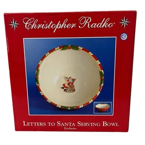 Christopher Radko Letters To Santa Serving Bowl 9" 2008 Christmas Exclusive - Picture 1 of 9