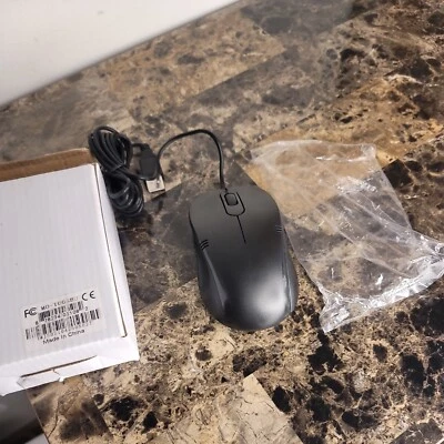 iMicro 3-Button USB 3D 800 dpi Optical Ergonomic Scroll Mouse Black MO-1008BU - Image 1 of 3