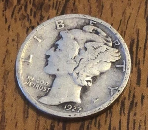 1927 MERCURY HEAD SILVER DIME **NICE COIN!** - Low Cost SHIPPING! , M039 - Picture 1 of 2