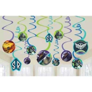 SLOTH PARTY SUPPLIES FOIL SWIRL SPIRAL HANGING DECORATIONS 12 PIECES S22 - Picture 1 of 2