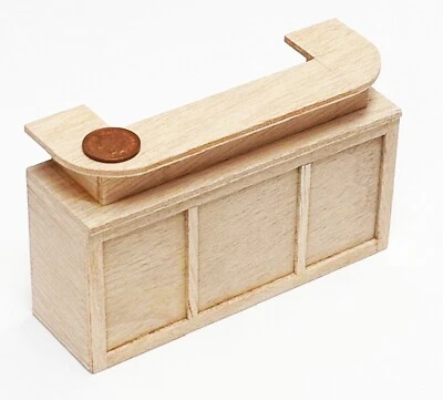 Dolls House Curved Bar Counter U Shaped Natural Finish Wooden 1:12 Scale tumdee - Image 1 of 4