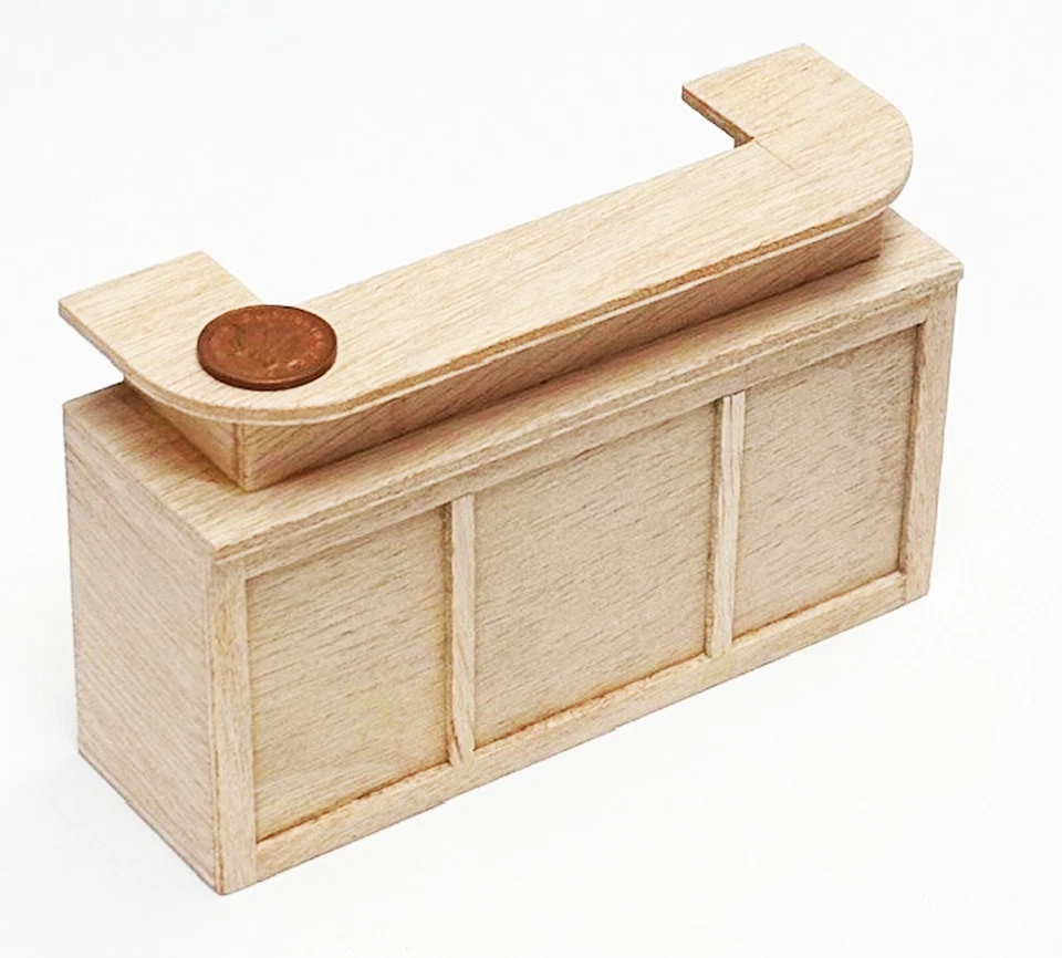 Dolls House Curved Bar Counter U Shaped Natural Finish Wooden 1:12 Scale tumdee - Image 1 of 4