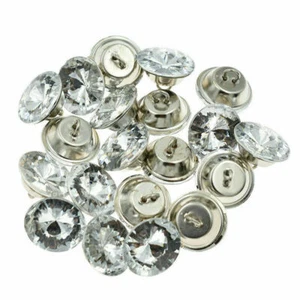 50Pcs Crystal Rhinestone Shank Button Sofa Upholstery Garment Sewing Decor DIY - Picture 1 of 11