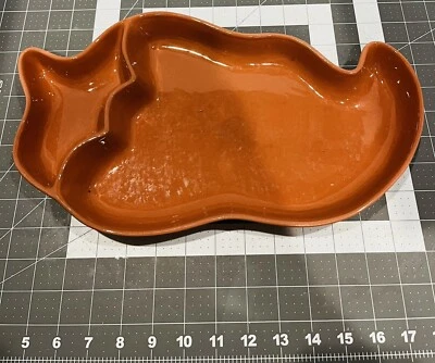 Vintage Terra Cotta Chili Pepper Chip and Dip Tray Bowl Dish By Boston Warehouse - Image 1 of 2