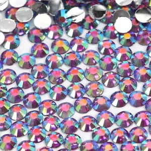 2 - 6mm Crystal Flat Back AB Iridescent Rhinestones Nail Art Festival Face Gems - Picture 1 of 51