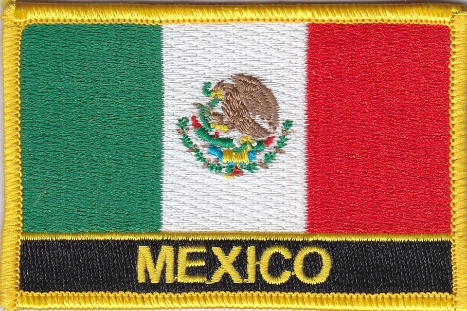 Mexico Flag/G Border Embroidered Patches 3.5"x2.25" iron-on - Image 1 of 1