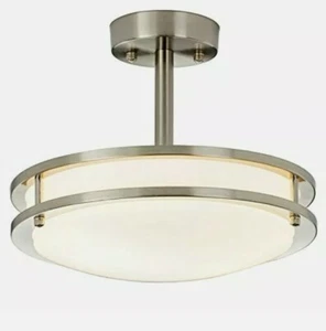 SOTTAE Modern Brushed Nickel Flush Mount Ceiling Light, Semi Flush Mount Ceiling - Picture 1 of 8