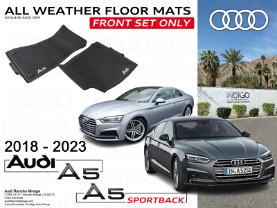 Genuine OEM Front All-Weather Black Floor Mat Set For Audi A5 Sportback Quattro - Image 1 of 2
