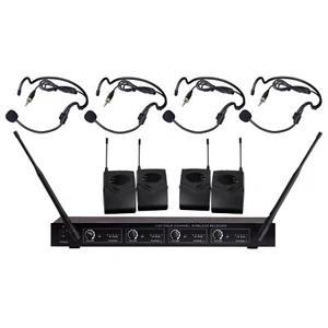 4 Condenser Headset UHF Pro Audio Wireless Microphone with Bodypack Transmitter - Picture 1 of 2