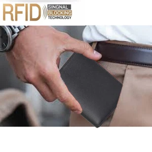 6 porta carte di credito e scomparto note blocco RFID slim unisex - Foto 1 di 10