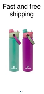 Botella de agua Hydra Flow doble pared acero inoxidable con doble tapa, 25 0z 2 paquetes - Imagen 1 de 3