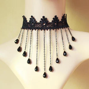 Gargantilla/collar de encaje negro. De colección-Retro-Gótico-Emo. Vestido de boda, fiesta, N1002 - Imagen 1 de 7