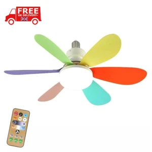 LED Ceiling Fan Light Remote Control Dimming Adjustable Living Room Bedroom - Picture 1 of 11