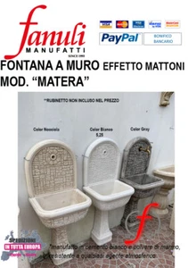 FONTANA A MURO SALVASPAZIO, VASCA E COLONNA MONOBLOCCO PIU' FRONTALE, ACQUAIO LA - Foto 1 di 2