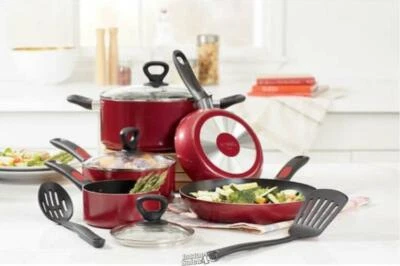 Mirro Get a Grip 10-piece Non-Stick Pots and Pans Cookware Set Red - Image 1 of 2