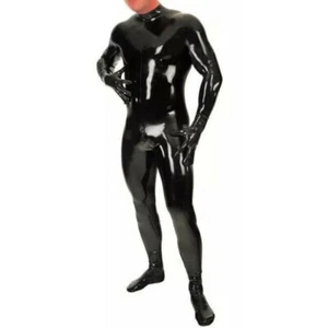 092 Latex Catsuit with socks gloves Rubber Bodysuit Party Club Wear - Picture 1 of 2