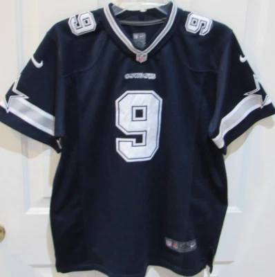 Camiseta de fútbol americano de colección Tony Romo Dallas Cowboys NFL Nike talla para niños XL cosida azul Foto 1 de 4