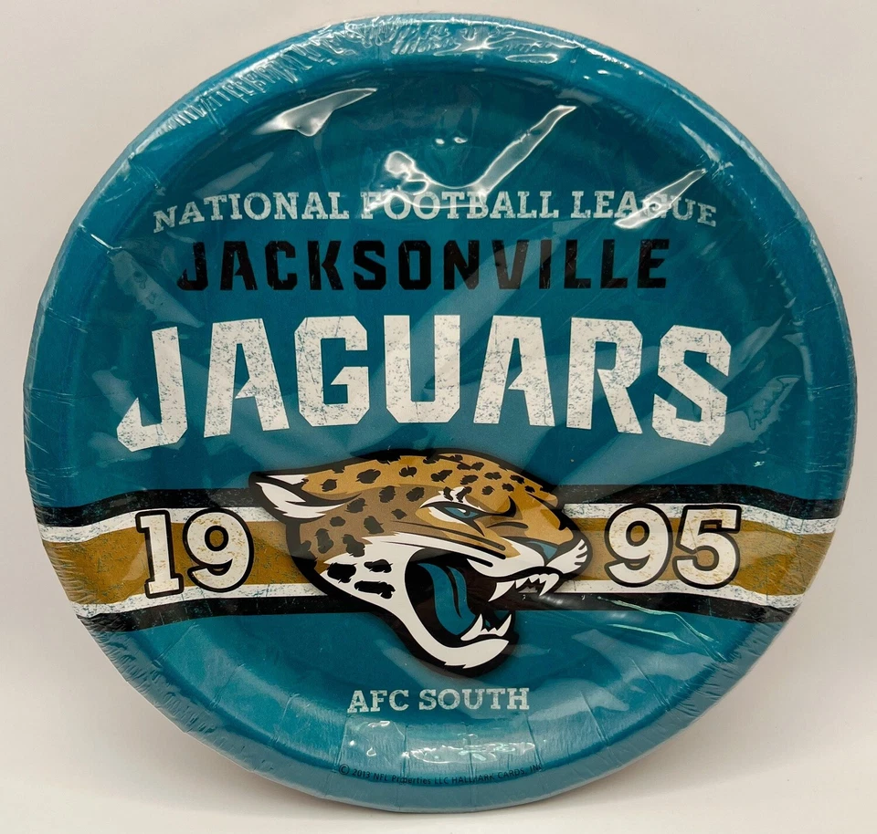 Бумажные обеденные тарелки Jacksonville Jaguars NFL Football Sports Banquet Party 9 дюймов - Изображение 1 из 1