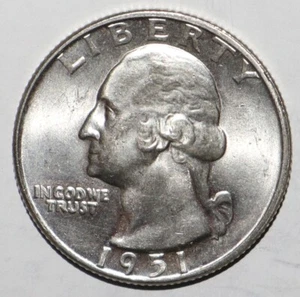 1951 D Washington Quarter SCELTA BU (G177) - Foto 1 di 2