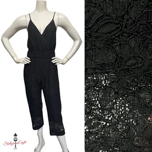 LARKIN HUGHES NYC Black Lace Amagansett Jumpsuit Cami Pants Sexy XS 0 2 NEW NWT - Picture 1 of 12