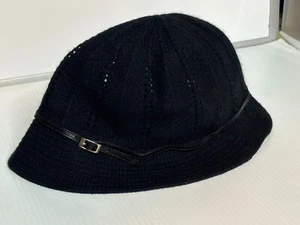 Vintage Y2K 2000s Banana Republic Womens S/M Fisherman Bucket Hat Black Cashmere - Picture 1 of 5