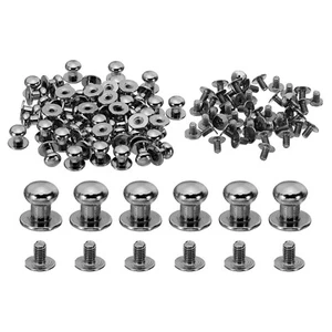 30 Sets 8mm Nieten und Spikes Ledernieten Kegel Spikes Knopfkopf Schwarz - Bild 1 von 6