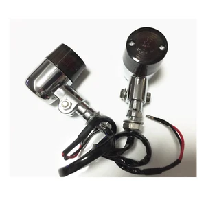 4x chrom alloy motorcycle turn signal indicator light Harley chopper cafe custom - Foto 1 di 3