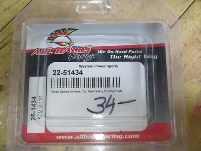 NUEVO KIT DE COJINETE DE RUEDA DELANTERA ARCTIC CAT ATV TODAS LAS BOLAS #22-51434 Artículo #937 Foto 1 de 4