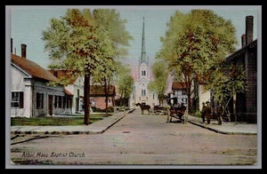 Histórico ATHOL MASSACHUSETTS IGLESIA BAUTISTA Caballo Buggy Ciudadanos LEIGHTON DB - Imagen 1 de 2