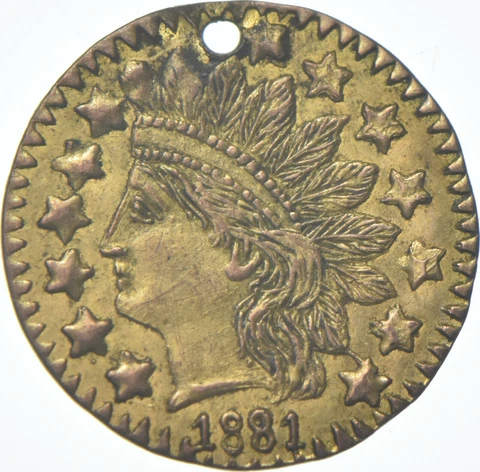 1881 Indian Head California Gold Quarter Dollar Round *9103 Cover
