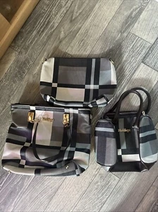 Handtasche, Taschenset 3tgl, schwarz, grau - Bild 1 von 7