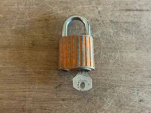 Camel Brand Padlock Lock Key Tested Works Orange Hong Kong Vintage - Picture 1 of 24