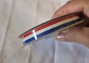 Red, White, and Blue Stripe Grosgrain Ribbon 1/2”wide x 50 yards, Offray - Picture 1 of 2