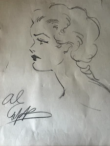 Al Capp Li'l Abner Daisy Mae Cartoon Original Art Portrait Drawing Sketch sgnd. - Picture 1 of 10