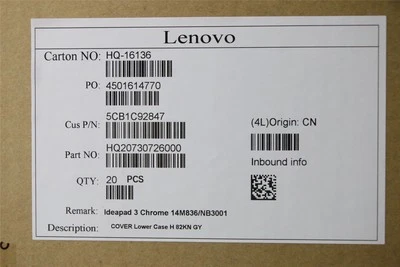 Lenovo Chromebook 14M836 Bas Base Inférieur Housse Argent 5CB1C92847 - Photo 1/3