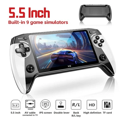 X9 Handheld Game Console 9 Emulators 5.5 Inch 1500mAh Retro Video Game Player - Immagine 1 di 4