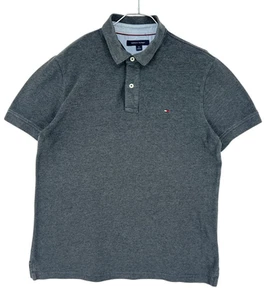 TOMMY HILFIGER Hombres Informal Gris Oscuro Polo Camiseta Talla M - Imagen 1 de 8
