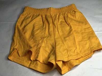 Новые без ценников новые из старых запасов винтажные шорты 90-х годов Y2K Soffe желтый хлопок полиэстер для тренажерного зала маленькие - Изображение 1 из 4