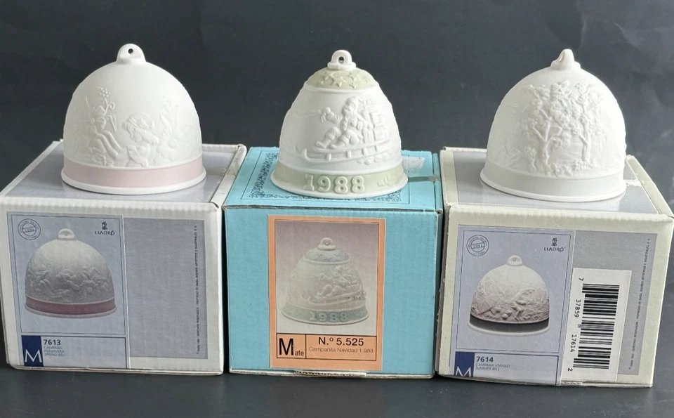Lladro Anual CAMPANA DE NAVIDAD Adorno Mate 1991 Verano Primavera 1988 Navidad Foto 1 de 1