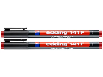 2 x Edding 141 F OHP-Marker Folienschreiber ROT permanent 0,6 mm 141F-002 - Bild 1 von 4