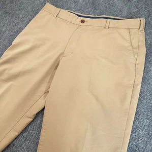 Izod Performance Flat Front Pants Men 36x30 Khaki Straight Fit Preppy Stretch - Picture 1 of 13