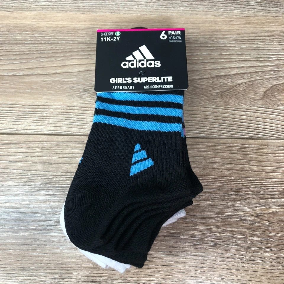 adidas OTC Soccer Socks 1 Pair Youth 13c-4y Blue White Grey Climalite