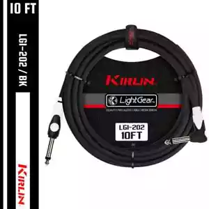 Kirlin 10FT 1/4" Straight - Right Angle Guitar Instrument Cable LGI-202/BK - Picture 1 of 6