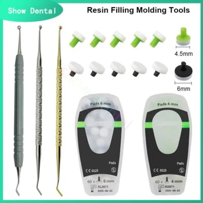 Kit de almofadas de espuma dental OptraSculpt folheado composto resina enchimento espátula cabo - Imagem 1 de 4