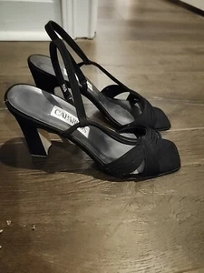 Caparros Size 9 Narrow AA Black NWOB Sandals 3 3/4” Heel - Picture 1 of 4