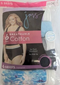 JUST MY SIZE Womens High Brief Panties 6 Pack Sz 11 (22/24) Cool Comfort Cotton - Picture 1 of 6