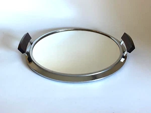 French Art Deco Round Mirror Cocktail Tray - Picture 1 of 8